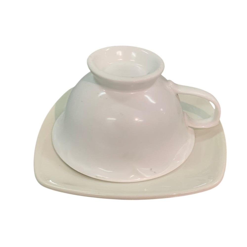 Set 6 Cesti 220/150 ml si 6 Farfurii portelan pe Suport de Bambus, Diverse Modele