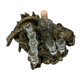 Suport Suvenir cu model Somn,ceramica , sticla 500 ml si 6 pahare  50 ml, 37x16 cm