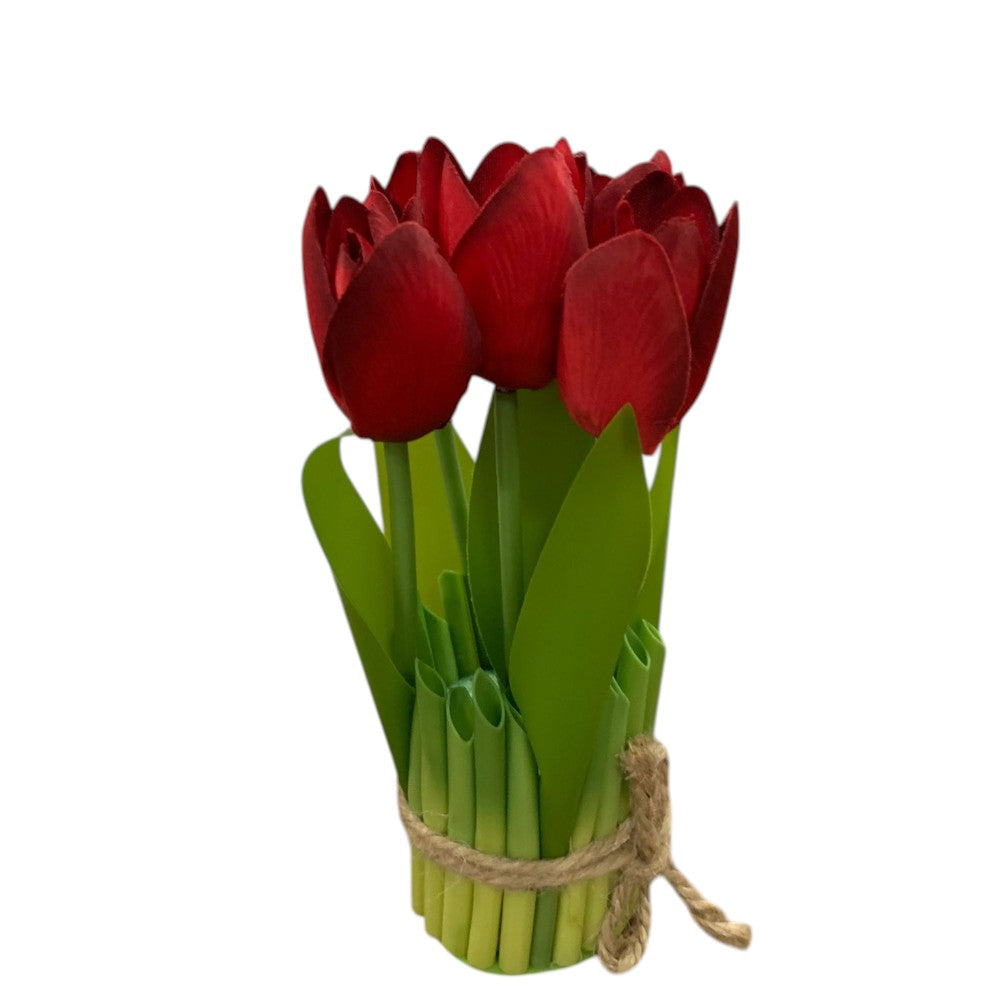 Buchet decorativ 5 Lalele artificiale , 18 cm