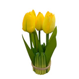 Buchet decorativ 5 Lalele artificiale , 18 cm