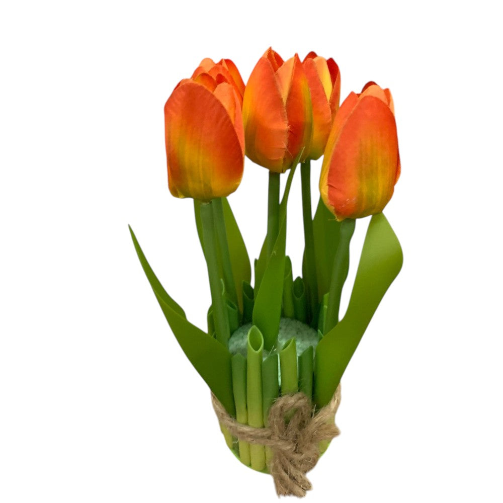 Buchet decorativ 5 Lalele artificiale , 18 cm
