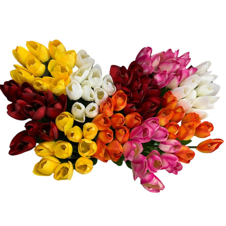 Buchet decorativ 9 Lalele artificiale,27 cm