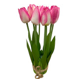 Buchet decorativ 9 Lalele artificiale,27 cm
