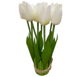 Buchet decorativ 9 Lalele artificiale,27 cm