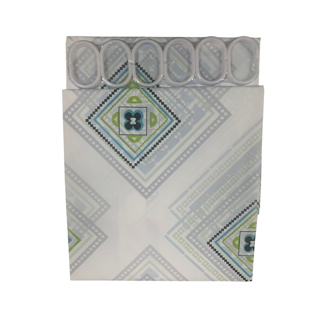 Perdea pentru dus sau cada, cu 12 inele incluse, fixare pe bare,Diverse Modele, 180 x 180 cm