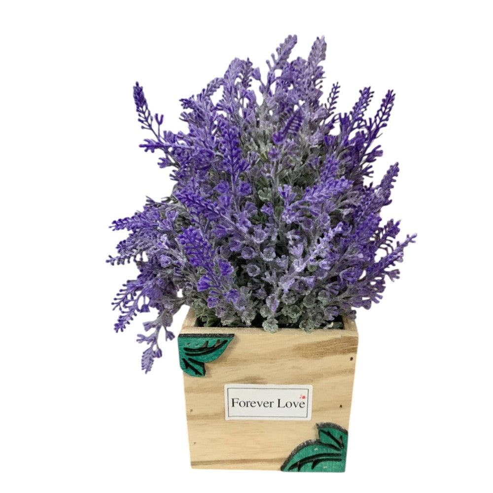 Lavanda artificiala in ghiveci, lemn 25x9,5x9,5 cm