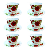 Set 6 cesti cu farfurii , Opal , 190/210 ml, model Maci