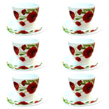 Set 6 cesti cu farfurii , Opal , 190/210 ml, model Maci