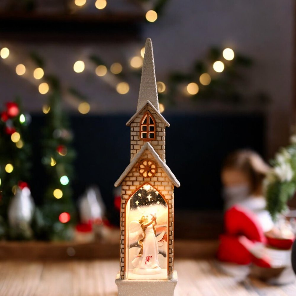 Decoratiune luminoasa, Capela Nasterii Domnului, cu LED, inaltime 21 cm