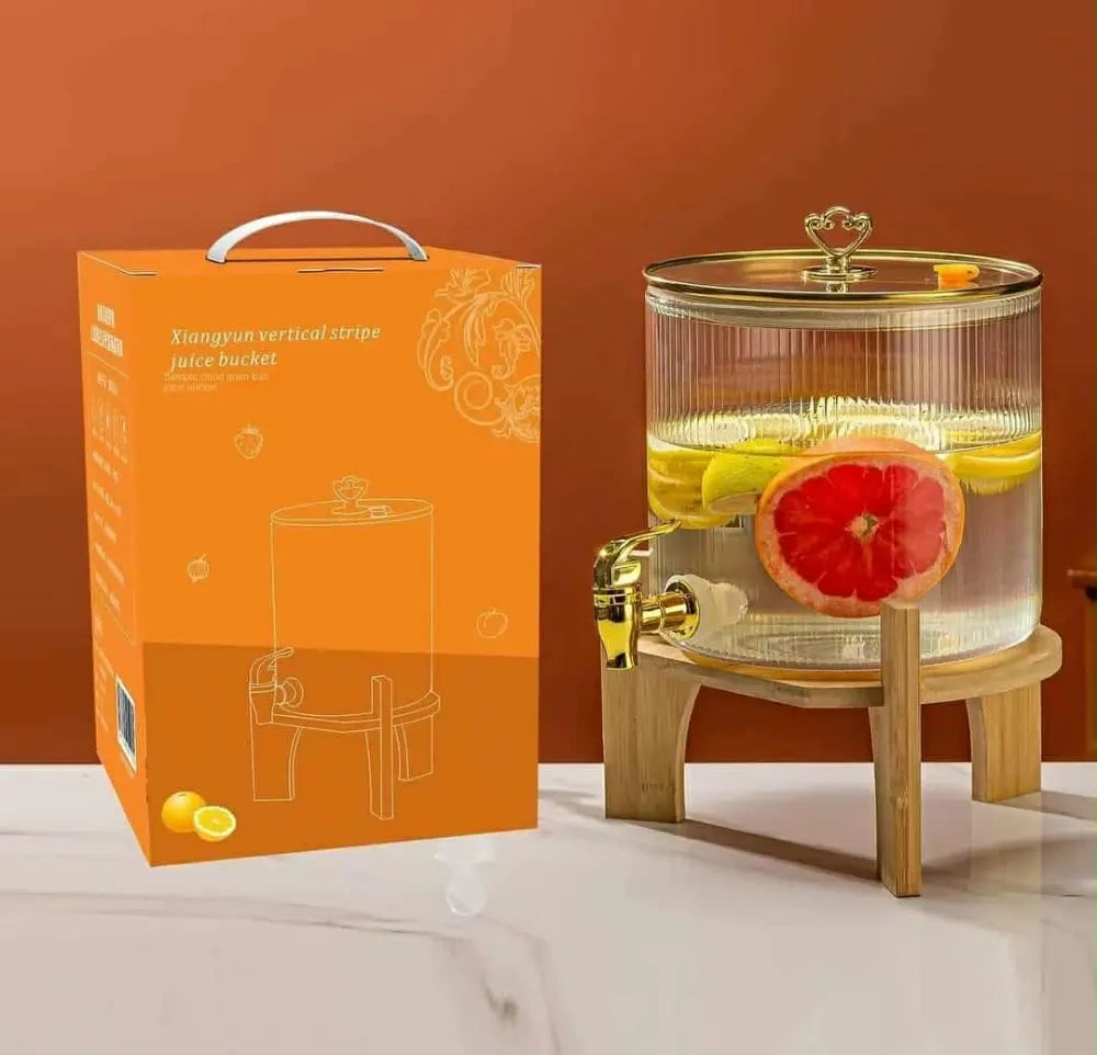 Borcan cu Robinet si Suport pentru  Limonada , Sticla+Bambus