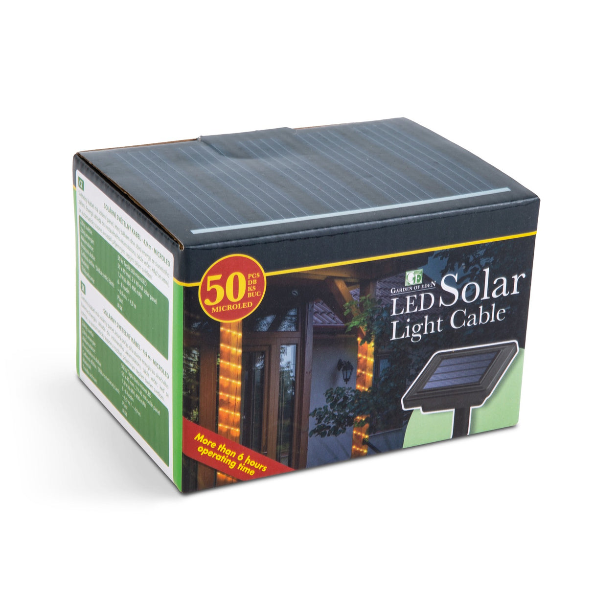 Lampă solară tip cablu - 4,9 m - alb cald