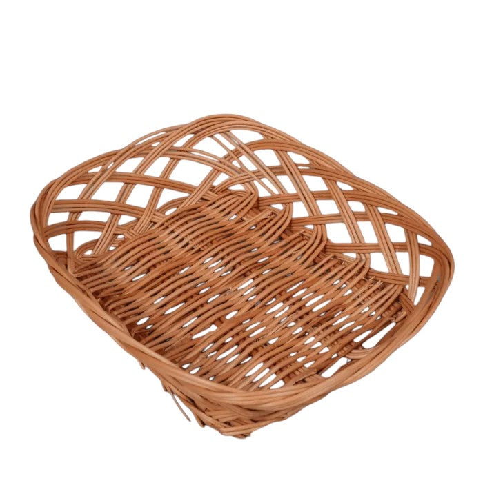 Cos pentru paine/servire rustic, din rachita,dreptunghiular,20x25x6 cm