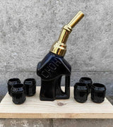 Set Bauturi, Model Pistol de Alimentare cu Duza Peco 650 ml, 6 pahare 50 ml, Ceramica