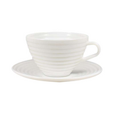 Set 6 cesti de cafea cu farfurioare din opal , Alb
