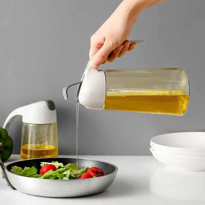 Set Oliviera 600 ml si 3 recipiente condimente cu lingurite 200 ml, sticla + plastic