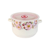 Set  caserole Ceramice cu Capace de Plastic, Model Floral