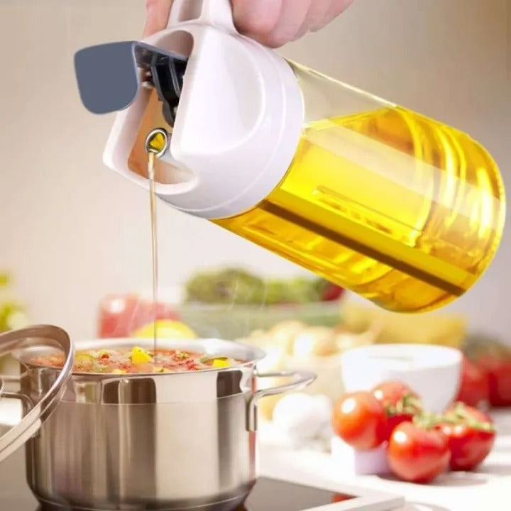 Set Oliviera 600 ml si 3 recipiente condimente cu lingurite 200 ml, sticla + plastic