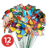 Fluture decorativ cu tija, 29 cm, Plastic