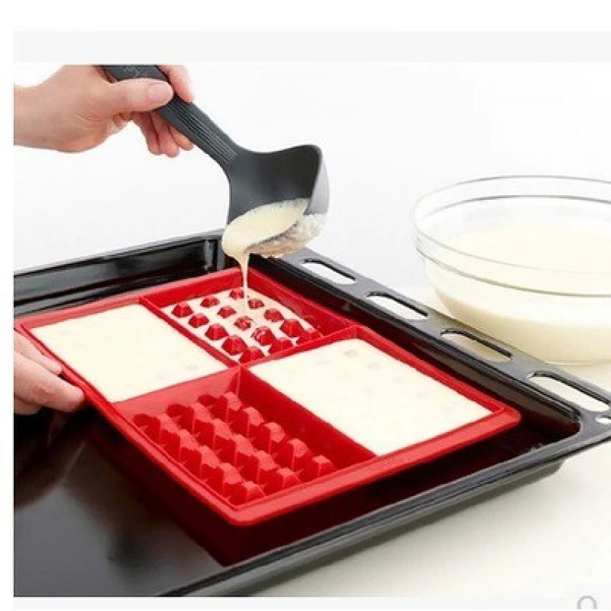 Forma copt din Silicon pentru 4 Waffle, 28x18 cm