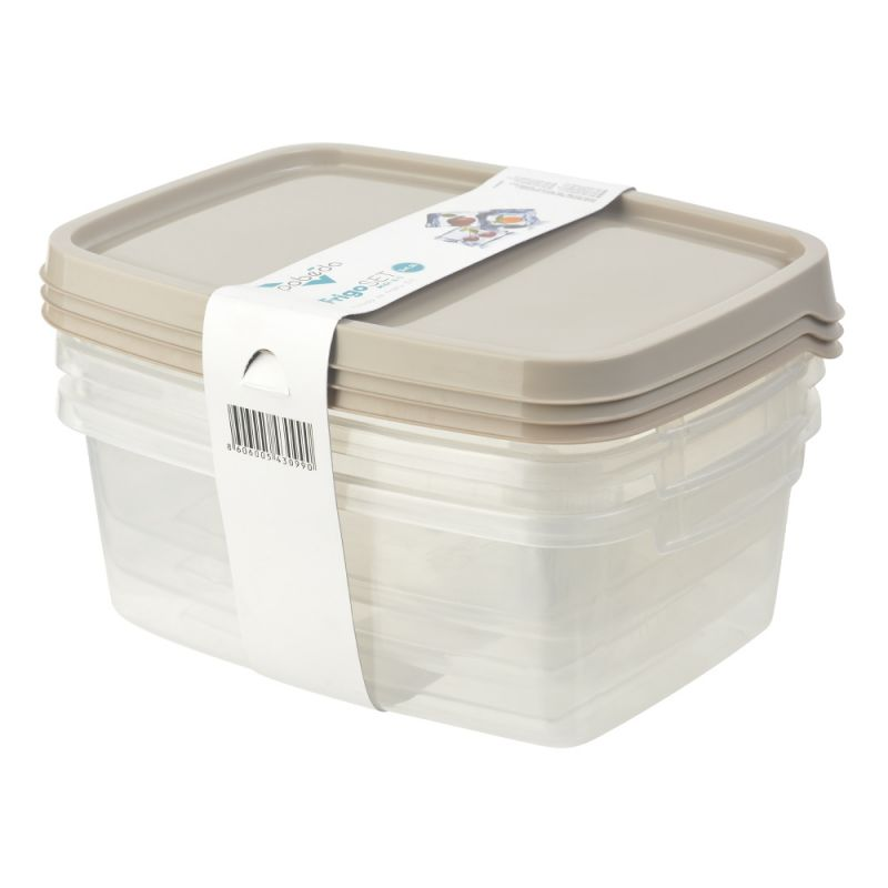 Set 3 cutii alimente, plastic ,1.2 l