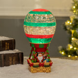 Decoratiune Muzicala - Balon cu aer cald - Mos Craciun, cu apa si sclipici miscator, 25.5 cm
