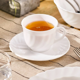 Set 6 cesti de cafea cu farfurioare din opal , Alb