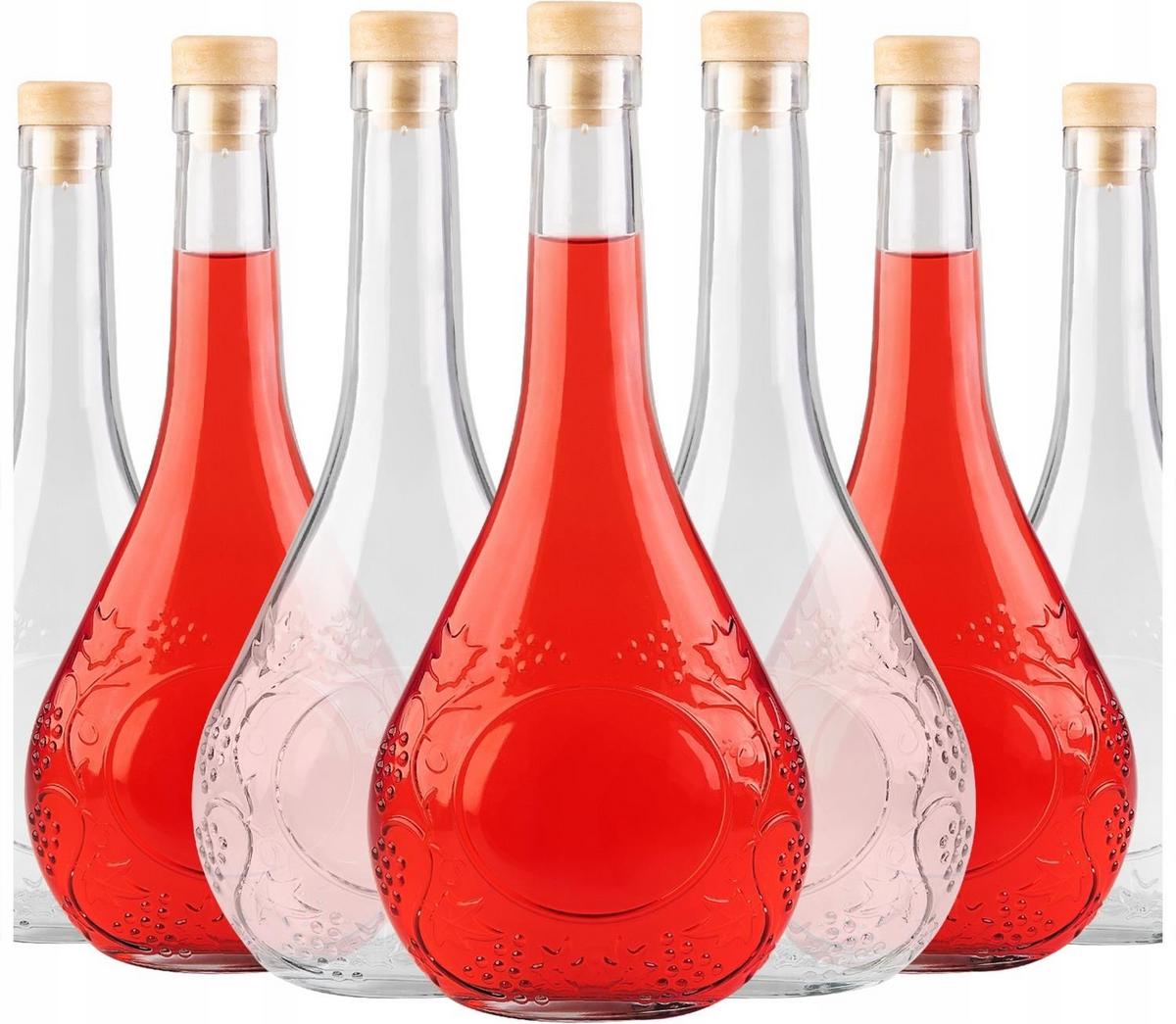 Sticla Bautura,model de struguri, inchidere etansa cu dop sintetic , 500 ml