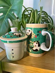 Cana ceai cu infuzor si capac,300 ml, ceramică,diverse modele