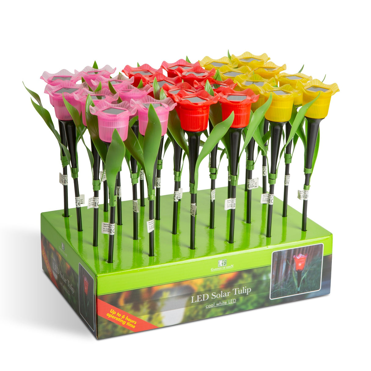 Lampă solară Lalea LED - galben / roșu / roz - 31 cm