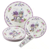 Set Tort, 8 piese, Ceramica, Model floral