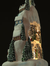 Decoratiune Muzicala - Casa de Anul Nou cu om de zapada, cu apa si scilipic miscator , 28x15 x10 cm