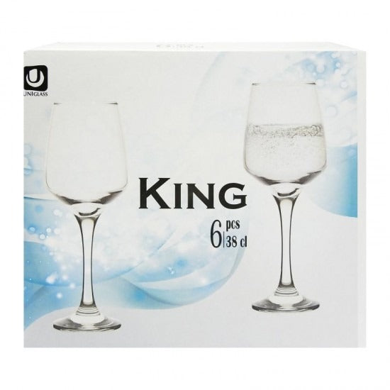 Set 6 Pahare cu Picior pentru apa/vin , 380ml