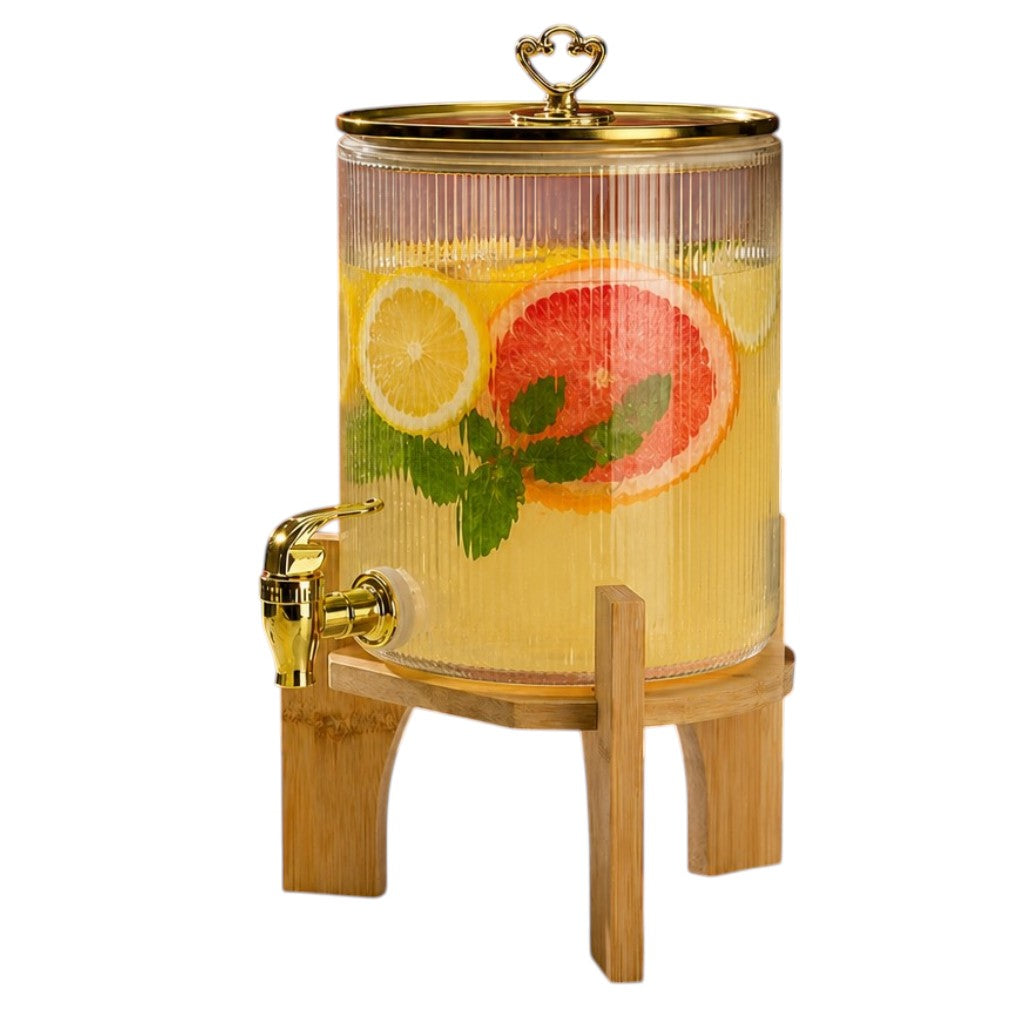 Borcan cu Robinet si Suport pentru  Limonada , Sticla+Bambus