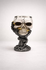 Pocal de Vin Medieval din Rasina si Inox , cu Pereti Dubli , 19x7 cm
