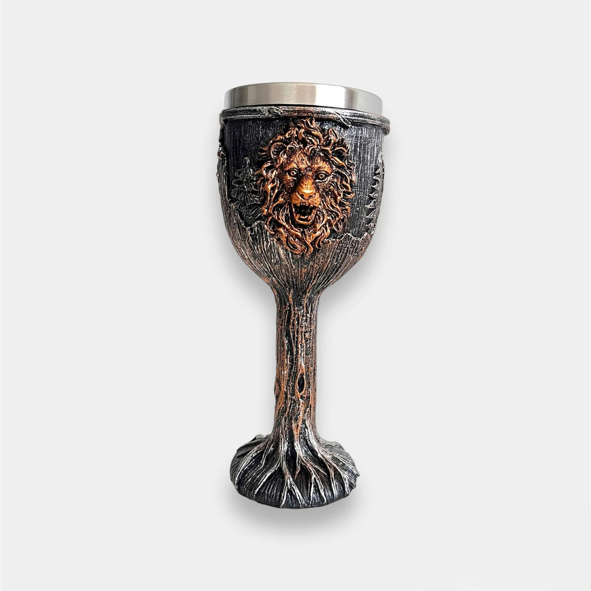 Pocal de Vin Medieval din Rasina si Inox , cu Pereti Dubli , 19x7 cm