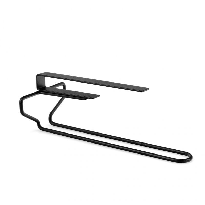 Suport suspendat pentru Pahare cu Picior, Negru, Metal, 26x10,5x6,5 cm