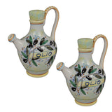 Set 2 recipiente pentru Ulei si Otet, Model Masline 800 ml, Ceramica