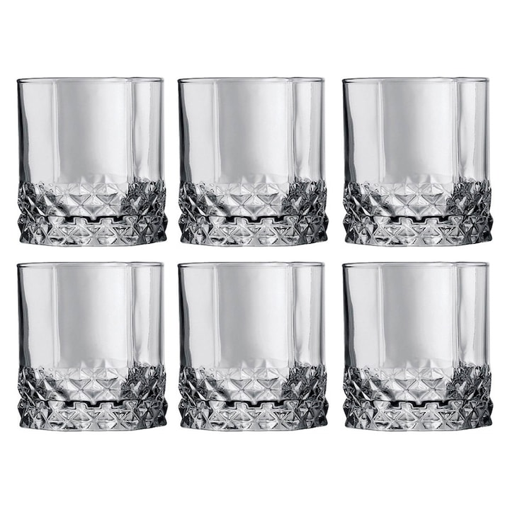 Set pahare whisky, 6 piese, 315 ml, sticla