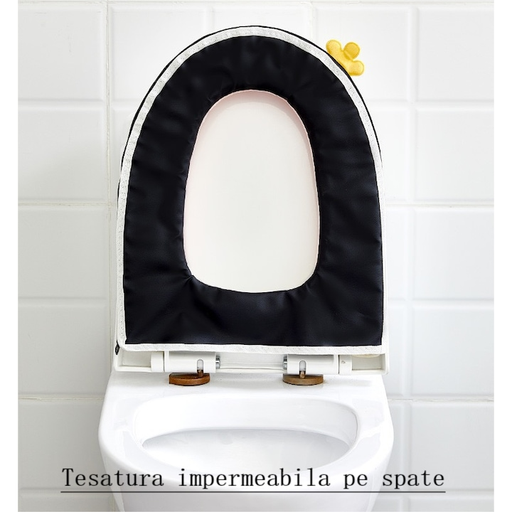 Husa/perna pentru capac toaleta,pufoasa, Imprimeu Color,43x36 cm