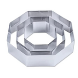 Set 3  Forme Prajituri, Otel Inoxidabil, 10/15/20 x 4.5 cm