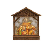 Decoratiune Muzicala - Iesle Nasterea, cu apa si sclipici miscator, 25 cm