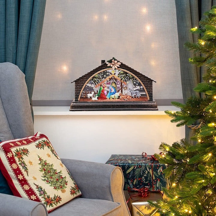 Decoratiune de Craciun, Casuta , LED, 15.5 cm