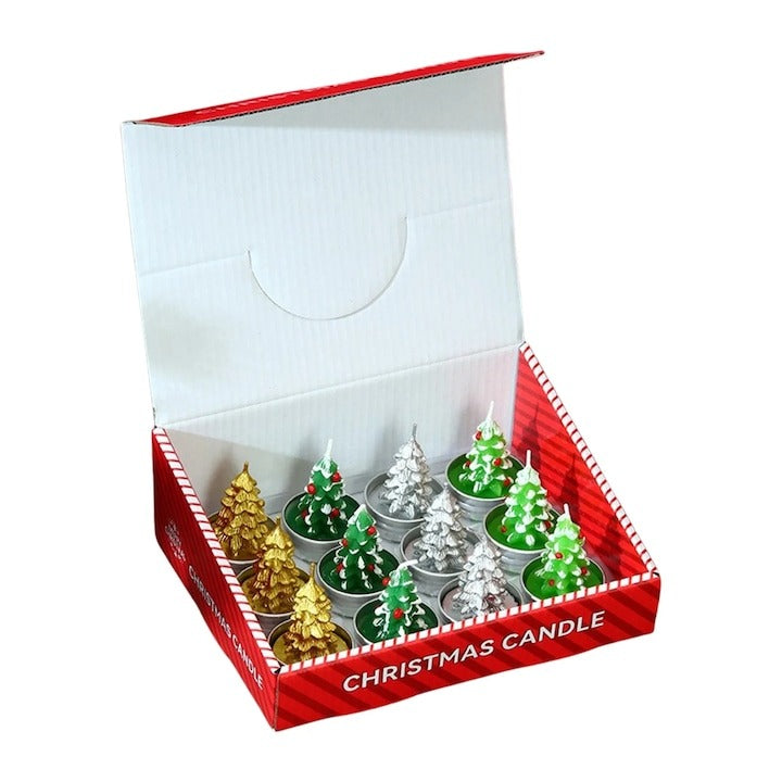 Set 4 lumanari de Craciun Braduti,6 cm, Multicolor