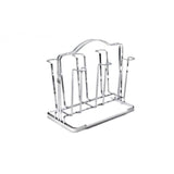 Suport pentru 6 pahare, Metal, cu tavita plastic inclusa, 23x24x4 cm
