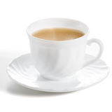 Set 6 cesti de cafea cu farfurioare din opal , Alb