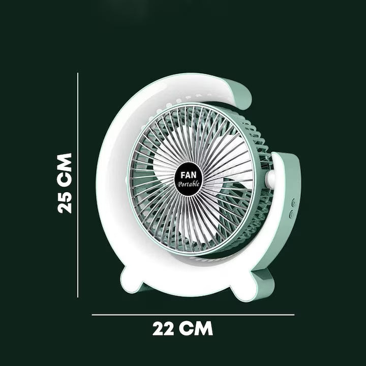 Ventilator de Birou Portabil cu USB, Lumini LED, 3 Trepte de Viteza