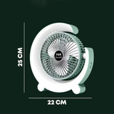 Ventilator de Birou Portabil cu USB, Lumini LED, 3 Trepte de Viteza