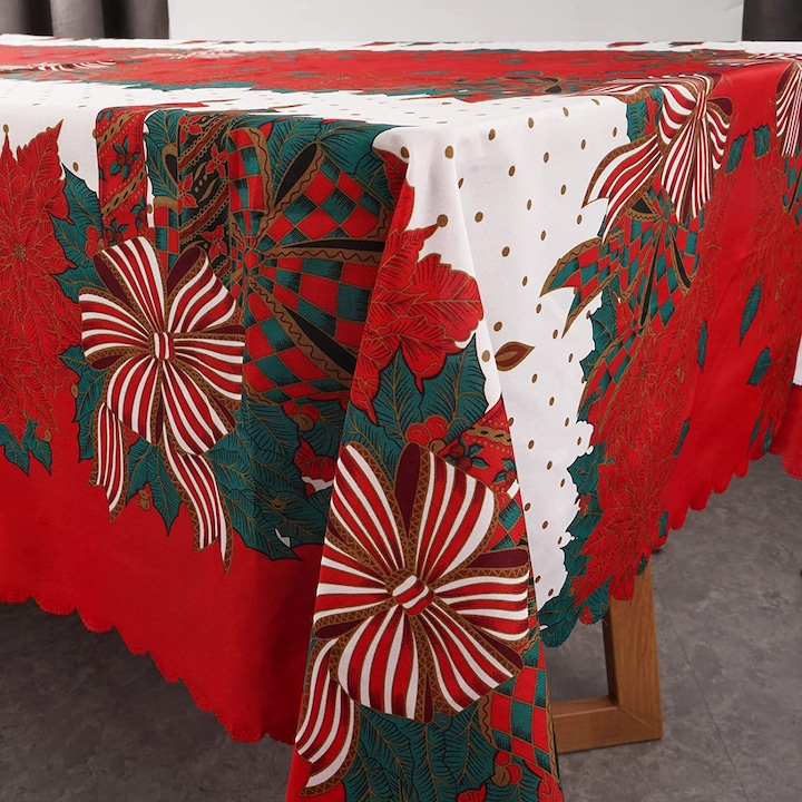 Fata de masa Craciun, 150x220cm, poliester rezistent, multicolor