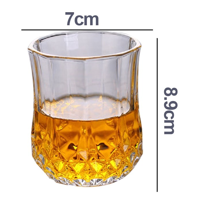 Set 6 pahare whiskey, sticla, 50 ml, 8.9x7x7cm, transparent