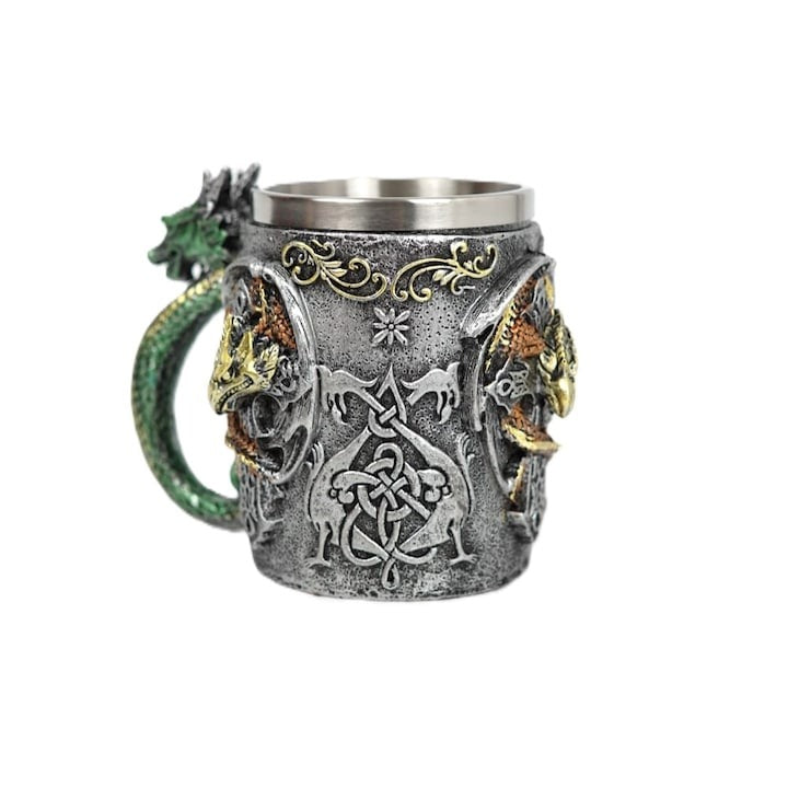 Halba Medievala din Rasina si Inox , cu Pereti Dubli , 500 ml